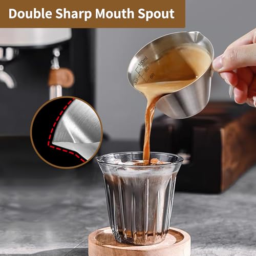 Set de 2 Vasos Medidores de Espresso de Acero Inoxidable 100 ml miniatura 4