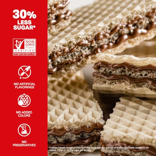 Image of Loacker Classic Hazelnut Cream Wafer Cookies, 12-Pack, Non-GMO