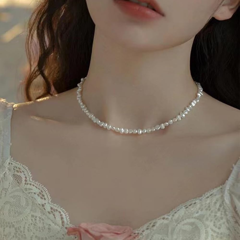 Amazon.com: Baroque Pearl Necklace for Women Irregular Small