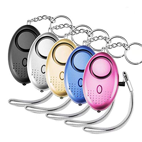 BROKO Alarm Self Defense Siren Song 140dB Safe Sound Personal Alarms for  Women's Keychain with LED Light (Silver)