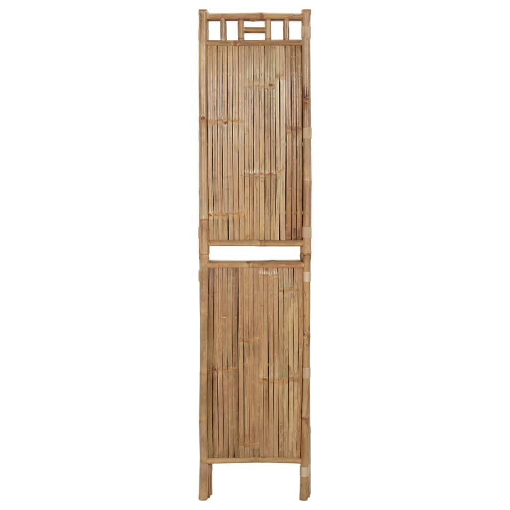 Klappbarer 4-Paneel-Raumteiler aus Bambus, 160x180 cm, als Paravent für Innen und Außen geeignet, natürliche Farbe für tropisches Flair, platzsparend zusammenfaltbar.