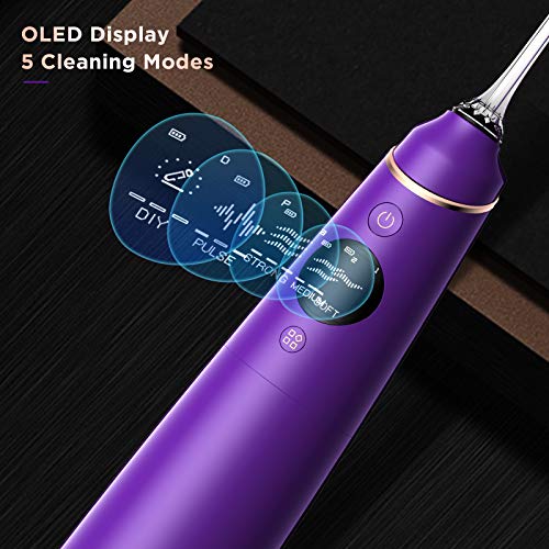 Liberex FC2660S Cordless Water Flosser - 4 Preprogrammed + 10 DIY Modes, 300ML Tank Portable Waterproof Oral Irrigator, Digital Display, 5 Dental Jet Nozzles, Teeth Cleaner for Travel - Thumbnail 5