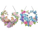 Décoration solide : les décorations de peinture diamant en forme de fleur et de couple d'oiseaux ont non seulement une valeur ornementale, mais ont également une forte décoration. Il peut être utilisé dans le cadre de la décoration de la maison, accroché au mur ou à la fenêtre, ajoutant une atmosphère naturelle et fraîche à l'espace. En même temps, il peut également être offert à vos proches et amis comme cadeau pour exprimer leurs bénédictions et leur attention.