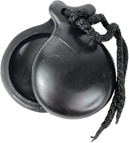 - Spanische Kastagnette Souvenir, schwarz mit typisch spanischen Zeichnungen.