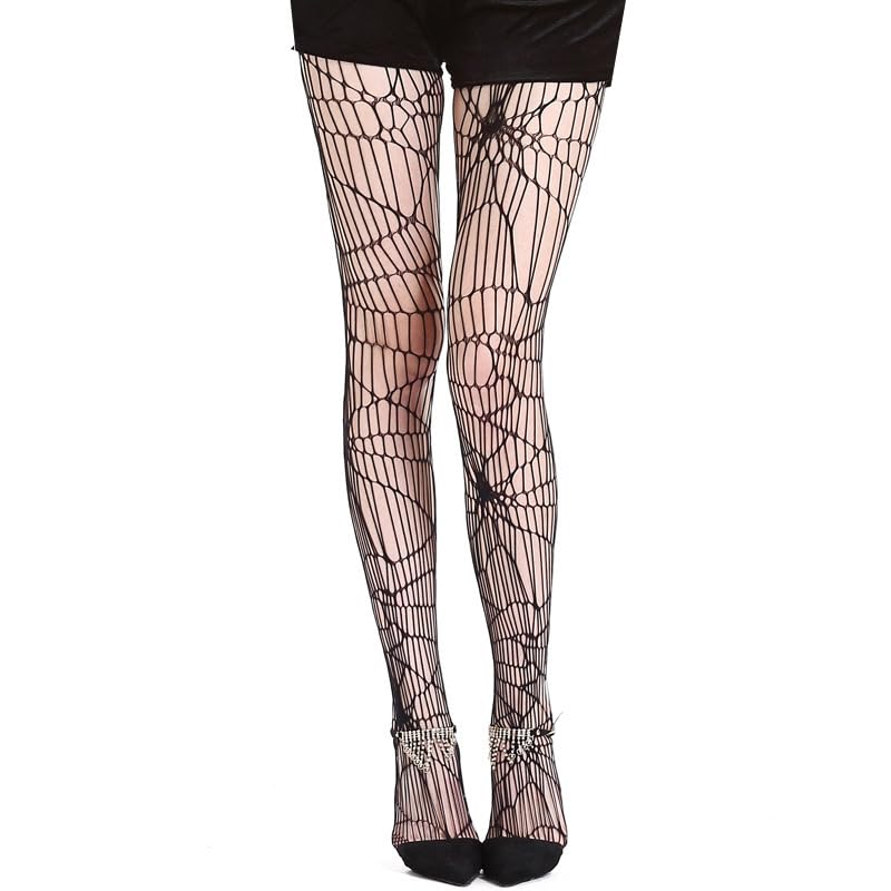 Women Sexy Tights, Spider Web Fishnet Tights Halloween Black Tight Suspender Sexy Pantyhose Lace Thigh for Women2