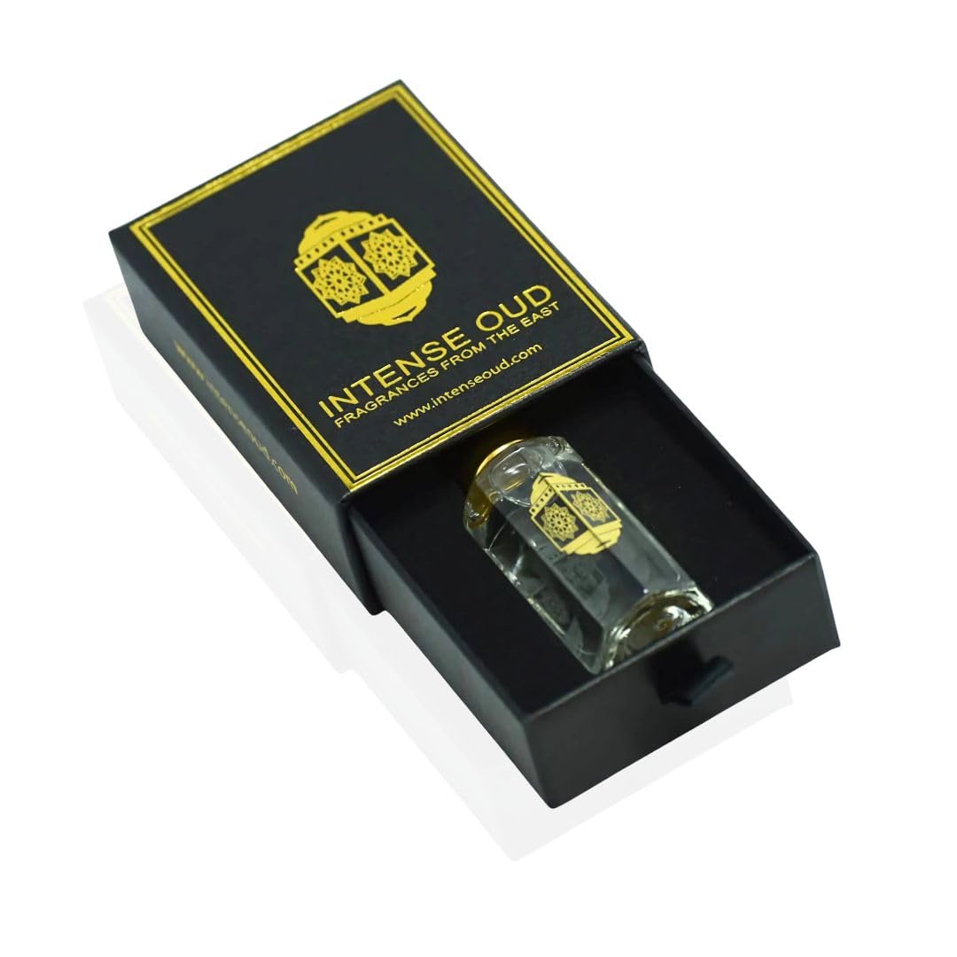 INTENSE OUD Khashab Al Sandal Long Lasting Arabian Perfume Oils for Women 12ML (0.40 OZ) Fragrance Oil with Cardamom, & Coconut Notes - Concentrated Perfume Oil & Valentines Day Gift With Black Box