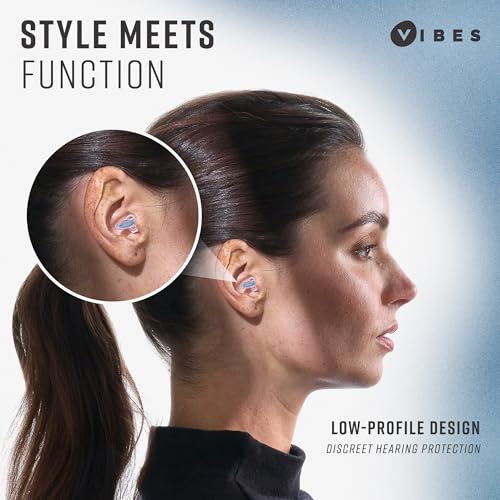 Image of Vibes High Fidelity Ear Plugs - Invisible Earplugs for Music Concerts, Musicians, Motorcycles, Airplanes, Raves, and Work - Noise Reduction and Hearing Protection - Fits All Ears - Blue