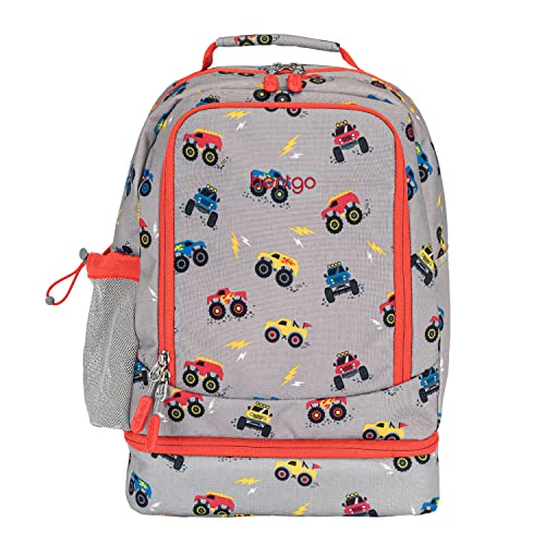 Bentgo Kids Prints 2-in-1 Backpack & Insulated Lunch Bag, Trucks, Large, Versatile