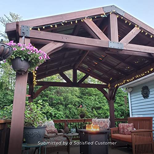 Backyard Discovery Arlington 12X10 All Cedar Gazebo, Walnut, Insulated Steel Roof, Water Resistant, Wind Resistant Up To 100 Mph, Withstand 6,391 Lbs Of Snow #TOP2