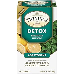 Adaptogens Detox Green Tea, Grapefruit & Basil, 18 Tea Bags, 1.27 oz (36 g), Twinings