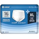 SUNKISS TrustPlus Pantalones Incontinencia para Adultos, Bragas Absorbentes para Hombres y Mujeres, Ropa Interior Absorbentes para Ancianos, Unisex, Bloquean el Olor, Talla XL, 16 Unidades