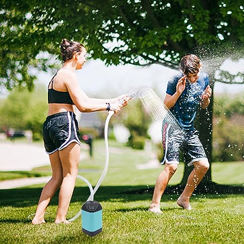 YIYIBYUS Water Hose,Portable Shower Camping Shower Outdoor Camp Shower Pump (Blue)