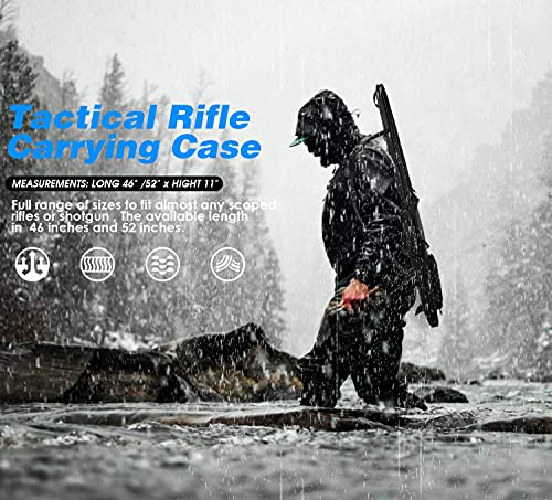 Ravoincc Rifle Case Soft Shotgun Cases - Water Resistant Gun Carry Bag For Scoped Rifles With 3 Accessory Pockets Adjustable Shoulder Strap Available Length In Black 52 Inch #TOP6