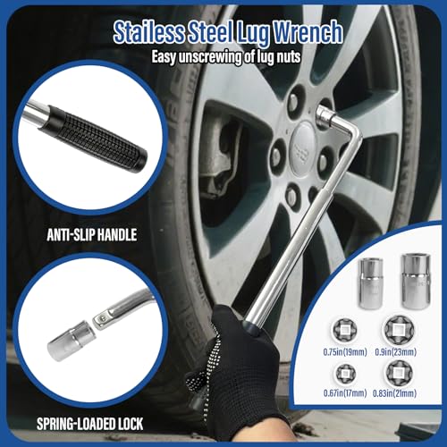 Image of Car Jack Kit, Scissor Jack Kit 2 Ton (4409 lbs),Tire Changing /Repairing Kit with Lug Wrench,Suitable for Sedan, Coupe, SUV, MPV and Most Cars
