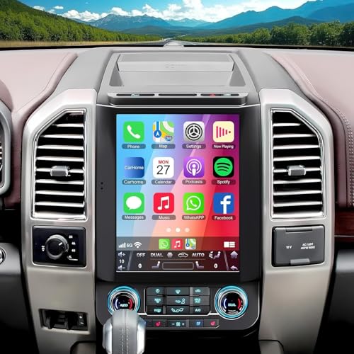 for Ford F150 2015 2016 2017 2018 2019 2020 Android 14 Car Stereo 8-core, 12.1 Inch IPS Touch Screen Car Radio with Wireless Carplay/Android Auto,GPS, WiFi, Bluetooth, FM, DVR