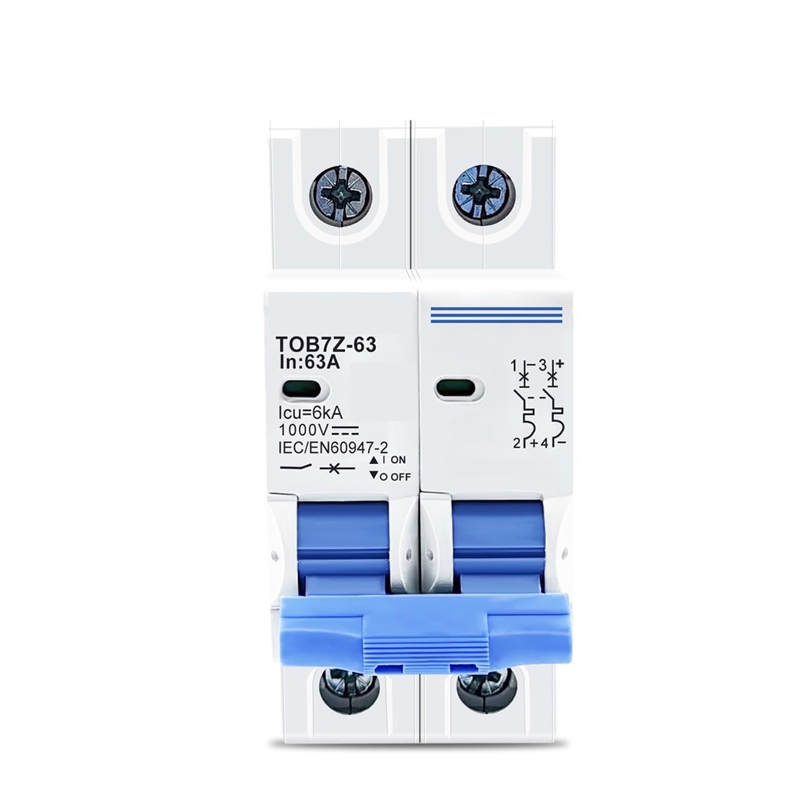 MCB PV disyuntor solar 2P CC 1000 V 63A para interruptor automático magnetotérmico de paneles 5