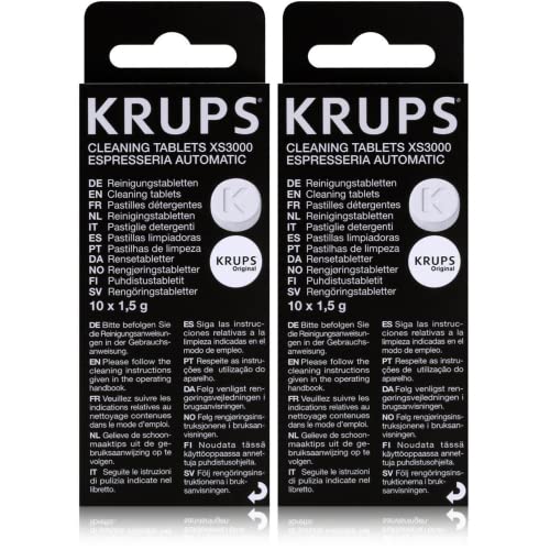 Preisvergleich Produktbild BUNDLES FOR YOU - Original Krups Reinigungstabletten Vorratspack als 2er Set - Für Espressia XS3000 XS300010 (2er Set Vorratspack, 2x10 Stück)