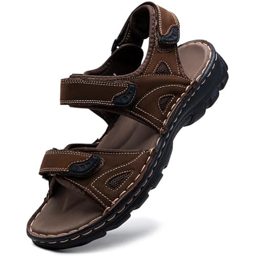 Jousen Men's Sandals Leather Open Toe Beach Sandal Outdoor Summer Sport Hiking Sandals