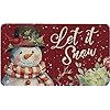 Mloabuc Merry Christma Door Mat Winter Snowman Decorate Doormat Seasonal Red Farmhouse Burlap Yard Outdoor Rustic Yard Kitchen Mat Bathroom Indoor Outdoor Door Rug 17 x 30 Inch
