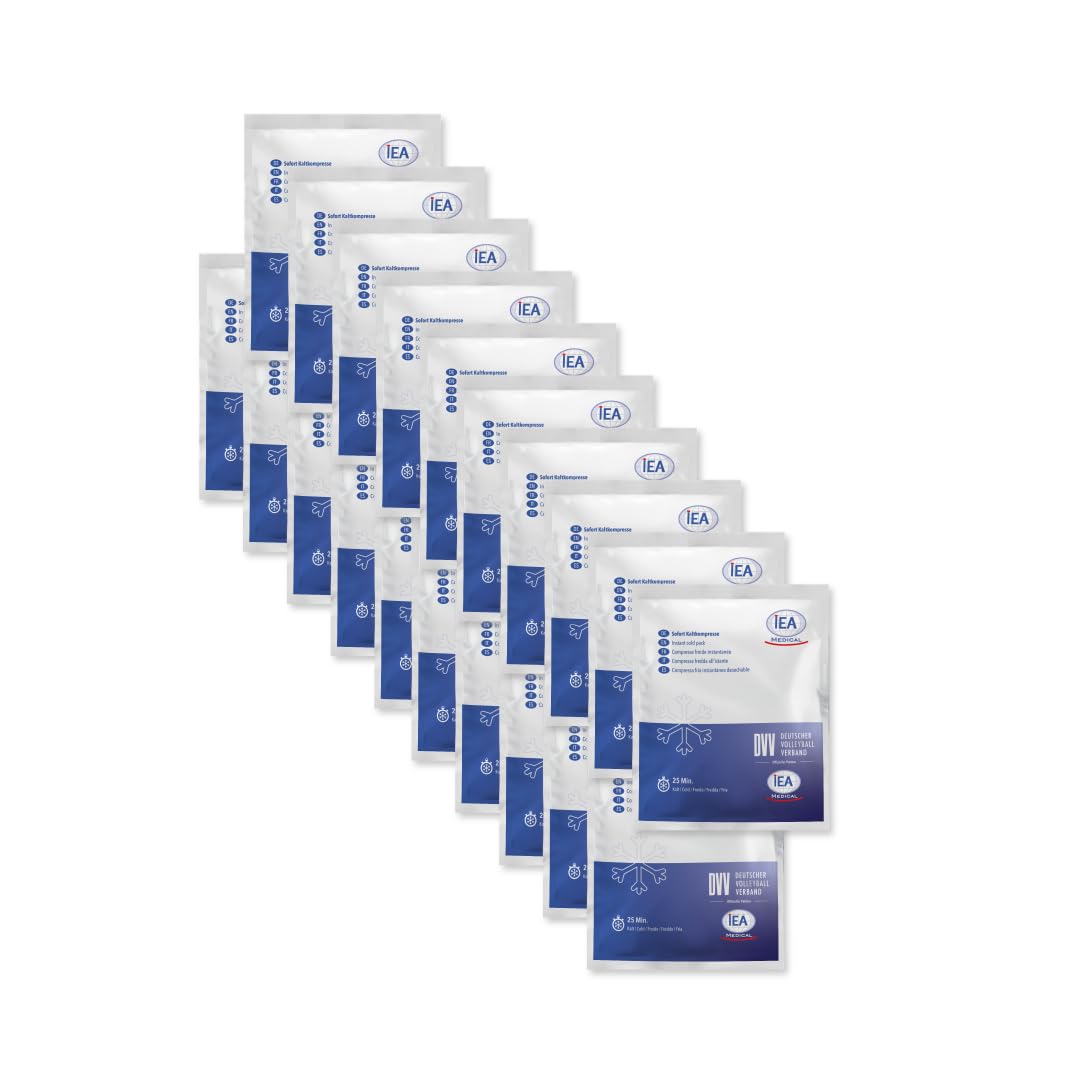 IEA Medical Sofort-Kälte-Kompresse (15,3 x 12,7 cm) 20 Stück | Einmal-Kühlpacks für Prellungen, Insektenstiche und andere Verletzungen | Einfach verwendbare Kühlpads | Vielseitig Einsetzbar