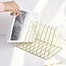 VOSTOR Files Folder Stand Desktop File Organizer, Triangle Wire Magazine Holder Book Shelf, 9 Slot File Sorter Eye-catching Decoration for Indoor Office Home, Photography Props, Fashion in INS(Gold)