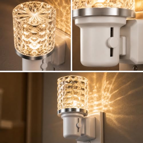 Image of JandCase LED Night Light, Dimmable Night Lights Plug into Wall,Dusk to Dawn | Modern Nightlight, Auto On Off Light Sensor, 3000K Soft White Night Light 0-100LM Brightness, Bathroom Hallway Bedroom Decor