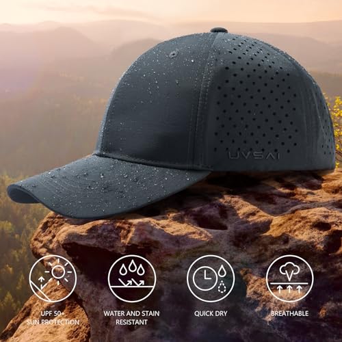 Uvsai Upf 50+ Performance Water Resistant Baseball Cap Lightweight Breathable Hat Golf Running Boat Hiking For Men Women Dark Grey thumb #3