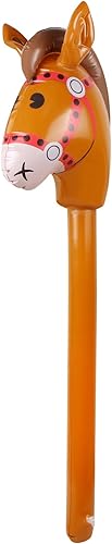 EVERMARKET Caballo inflable, cabeza de caballo inflable en palo, disfraz de caballo, poni, Halloween, vaquero occidental, caballo, baby shower,
