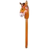 EVERMARKET Inflatable Stick Horse,Inflatable Horse Head on Stick Horse Costume Pony/Halloween/Western Cowboy/Horse Baby Shower Birthday Party Decorations Supplies Favors, 37 Inch (Brown), Large