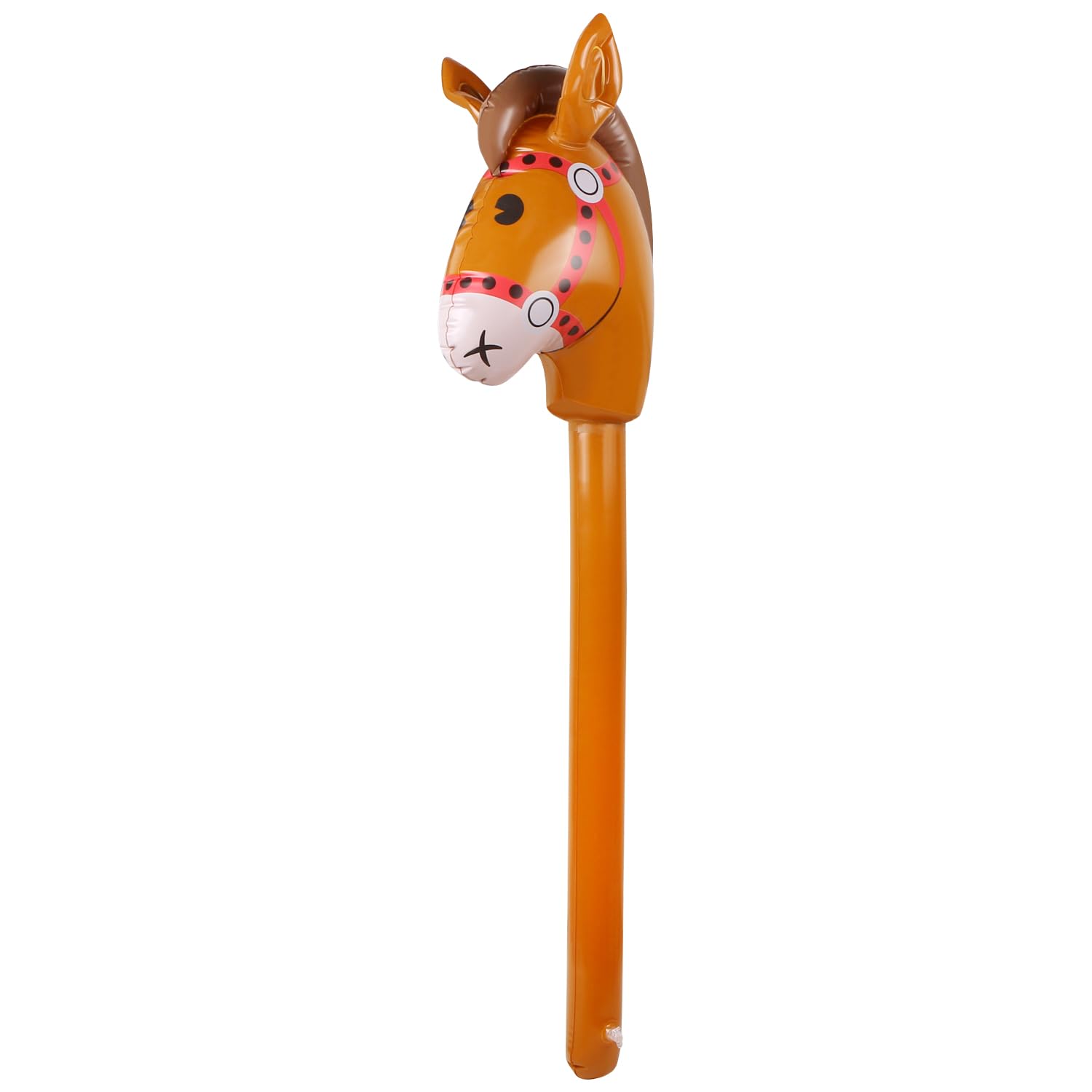 EVERMARKET Inflatable Stick Horse,Inflatable Horse Head on Stick Horse Costume Pony/Halloween/Western Cowboy/Horse Baby Shower Birthday Party Decorations Supplies Favors, 37 Inch (Brown), Large