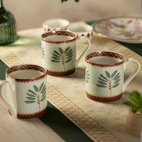 Image of India Circus Fine Bone China Coffee Mug Set of 6-220 Ml Each | Accented with 22 Carat Gold (6 Pcs)(LE09), Tea Cup Set of 6, Mugs for Coffee, Cups Set, Ideal for Gifting, Perfect for Home & Office