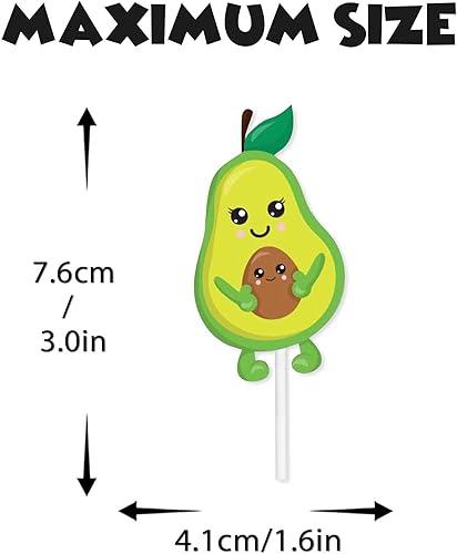 Miniatura 4 de Decoración para cupcakes de postre de aguacate con purpurina verde, decoración temática de baby shower, suministros de decoración de fiesta de