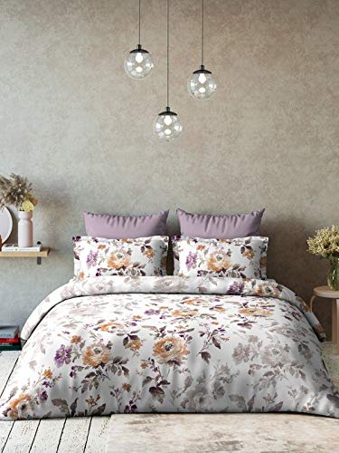 Image of D'Decor Live Beautiful 136TC 1 Double Bedsheet with 2 Pillow Covers - Orange ( 274 cm X 274 cm , 108IN X 108IN )
