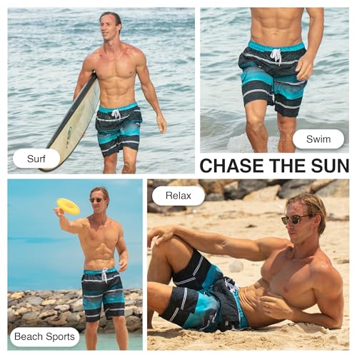 Image of Kanu Surf Men's Big Viper Extended Size Stripe Swim Trunk