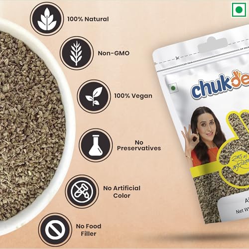 Image of Chukde Ajwain (Carom Seeds) 200g - Aromatic & Pungent Bishop's Weed | For Parathas, Pakoras & Digestive Health | Strong Thyme-Like Flavor (Pack of 2)