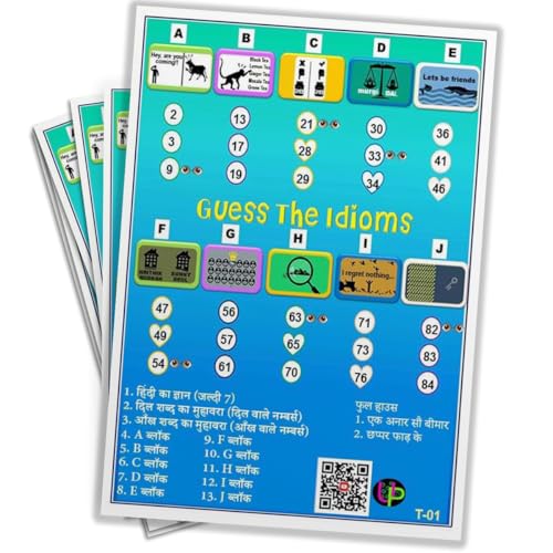 Image of Funny Kitty Party Tambola Tickets | Idioms Theme Housie Tambola Themed Bingo Game | Kitty Party Theme Housie Tickets | Hindi | for Family & Friends (Set of 15 Tickets)