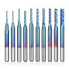 SainSmart Genmitsu 10Pcs Nano Blue Coat End Mill CNC Router Bits, 0.8-3mm, 1/8 Shank