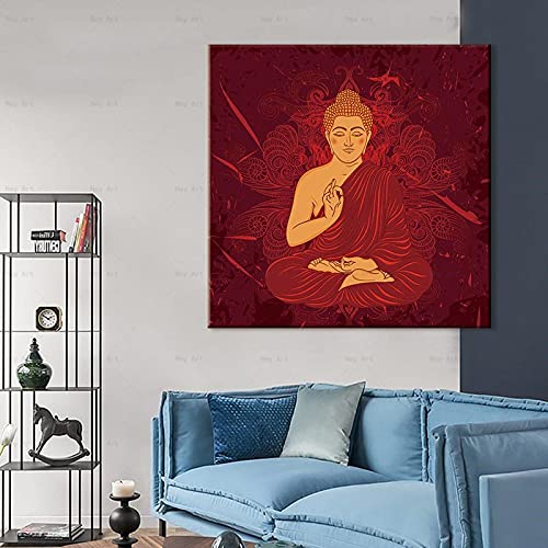 Peintures abstraite Bouddha affiches impression toile salon 40x40