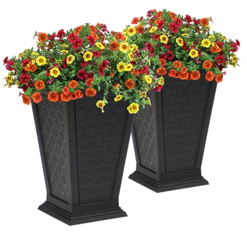 Image of FCMP Outdoor - Modemmo Casablanca Self-Watering Planter (2 Pack), Black