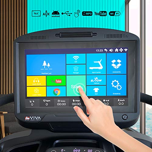AsVIVA T22 Studio Pro Laufband | 19,5“ Android Touchscreen Computer | Hochwertiger Heimtrainer mit integriertem… – Bild 4
