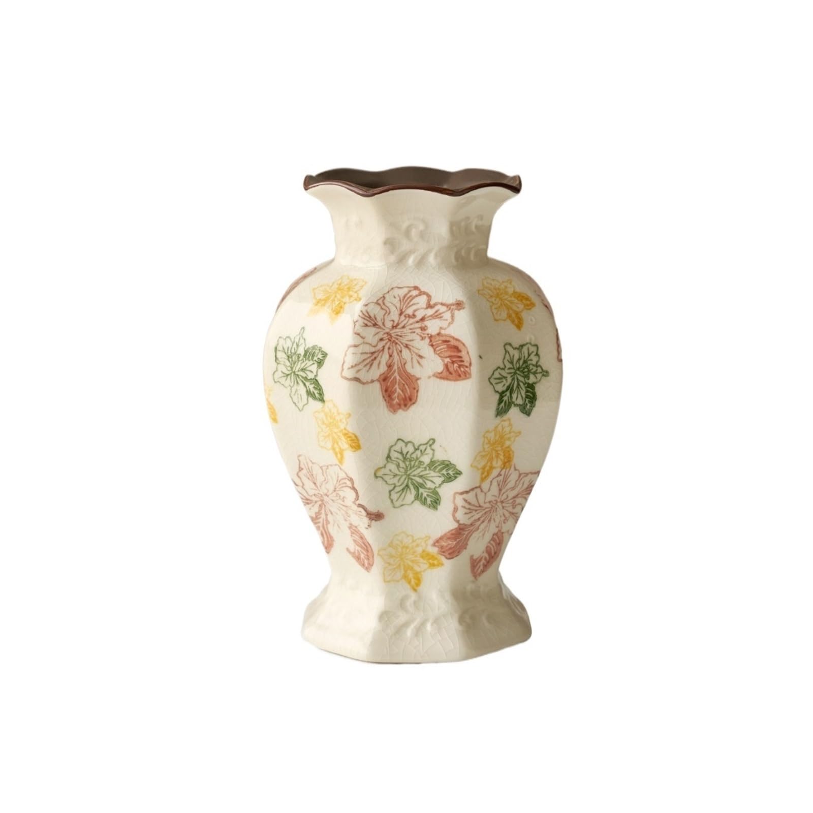 Lizhuzhuzs28 One Color Flower Vases Decorative Crackle Glaze Ceramic Decorative Vase Vintage Style For Home Living Room, Table Centerpiece Flower Vases Decorative For Living Room(Medium)