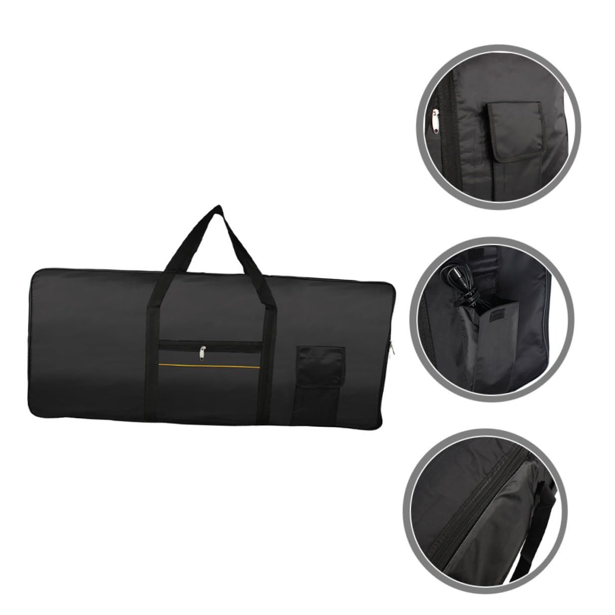 Zerodeko Borsa per Tastiera Musicale Elettronica Doppia Zaino e Borsa a Mano 61 Tasti Oxford Nera Resistente