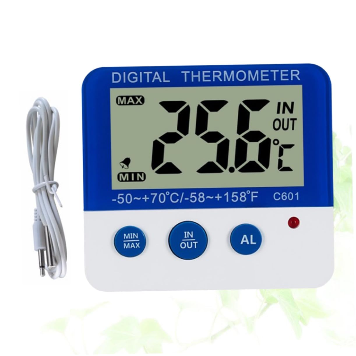 VICASKY 3 Pezzi Termometro per Interni ed Esterni con Allarme Temperatura Alta Bassa Display LED Unità Sensore Temperatura e Umidità Bianco e Blu