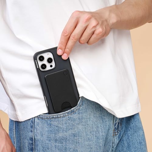 Image of PopSockets Phone Wallet for MagSafe, Phone Card Holder without Grip, Black - Black