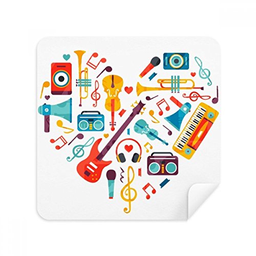 Chiffon de nettoyage guitare instrument de musique cœur et screen cleaner suède