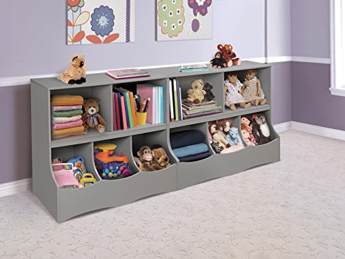 Multi-Bin Storage Organization 2 Shelf And 3 Bin Cubby Unit #TOP3