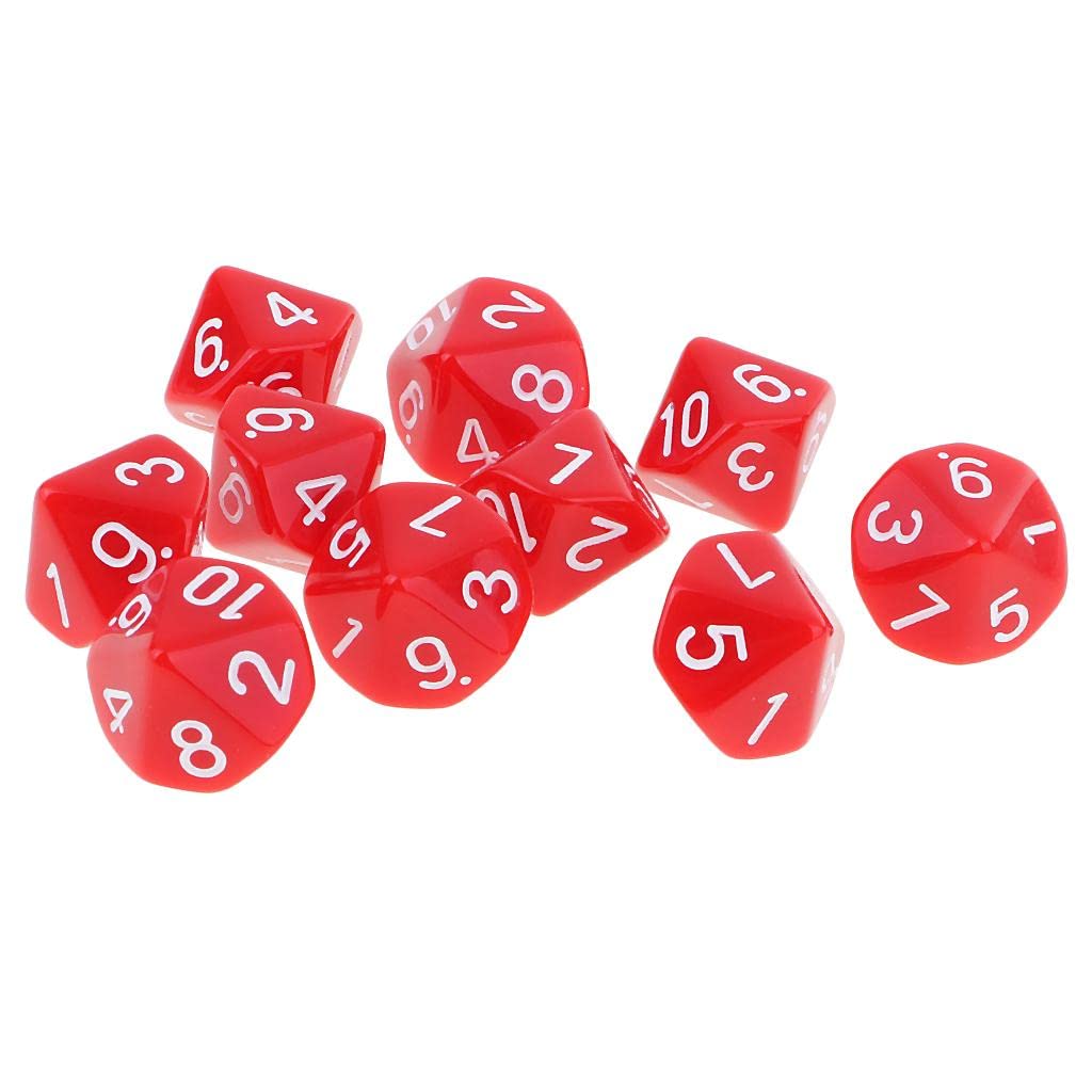 Set de 10 dés à 10 faces - Blend Noir et Rouge Set de 10 dés à 10 faces - Blend Noir et Rouge