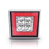 IKON MOTORSPORTS, Brake Lights Universal Fitment, Square Red Rear Tail Third 3RD Stop Safety Lamp for Cars