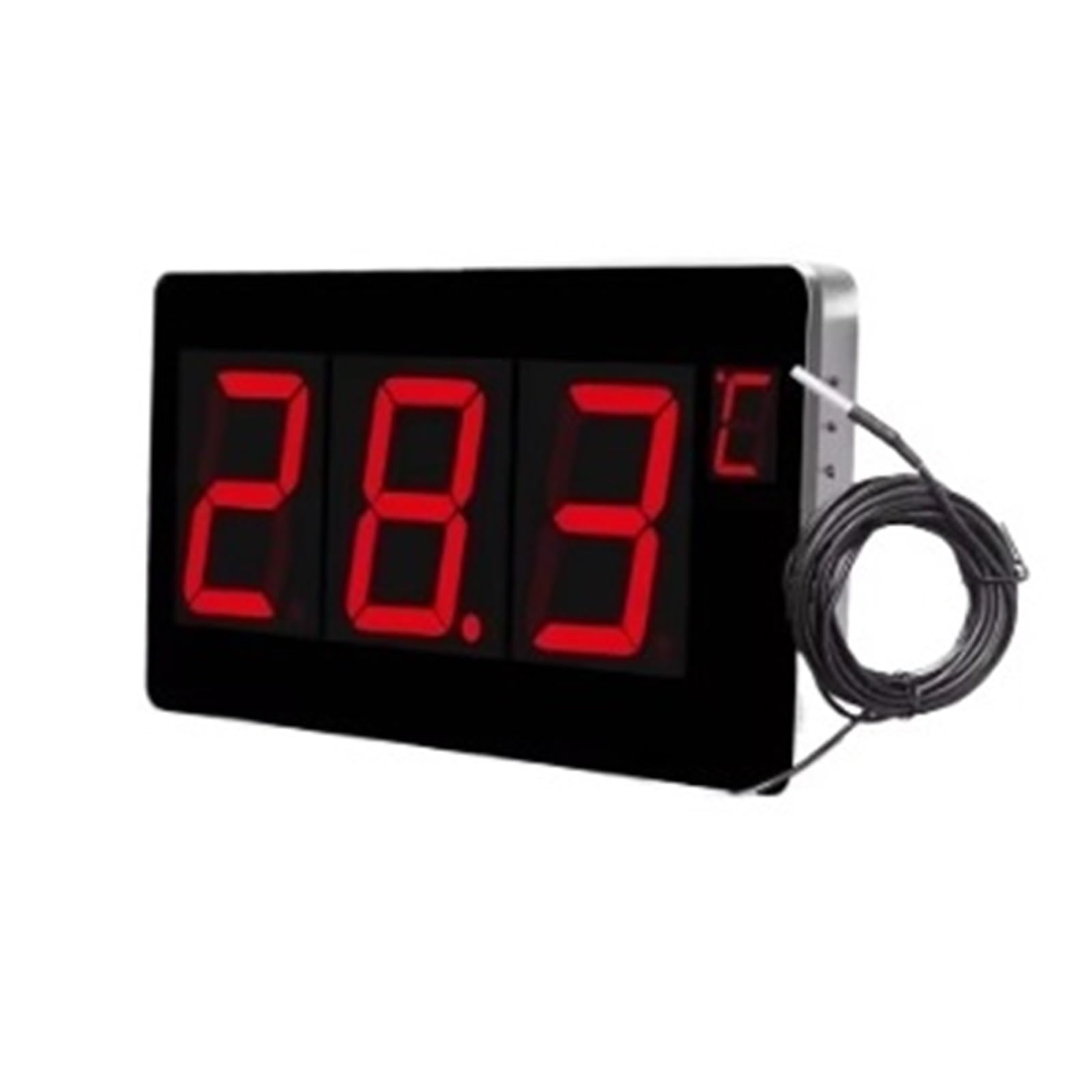Termómetro Digital con Sonda LED, Pantalla Grande, De Pie O For Colgar En La Pared, Medidor Humedad Industrial(LX923TM-B-Red)