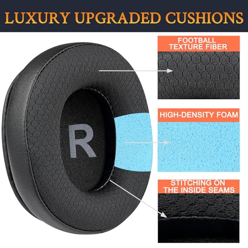 Image of SOULWIT Earpads Replacement for OneOdio A70 /A71 Over-Ear Headphones, Ear Pads Cushions with Durable Mesh Fabric, Noise Isolation Foam - A70 MF Black